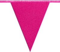 Glitter Vlaggenlijn Pink (6m) (detail)