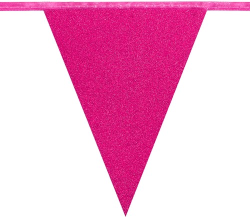 Glitter Vlaggenlijn Pink (6m) (detail)