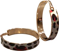 Oorbellen Parelmoer Zwart-Pink (45mm)