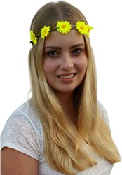 Haarbandje Bloemen Neon Geel