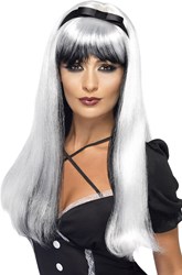 Heksenpruik Bewitched Zwart-Wit