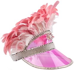 Zonneklep Roze Luxe met Veren