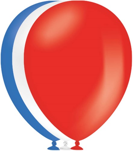 Ballonnen Rood-Wit-Blauw 30cm - 10st Kopen?