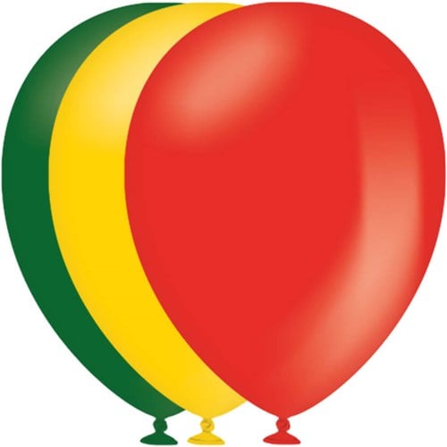 Ballonnen Rood-Geel-Groen 30cm - 25 stuks