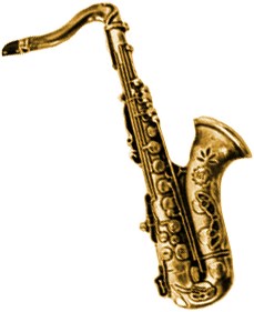Broche Saxofoon Goud