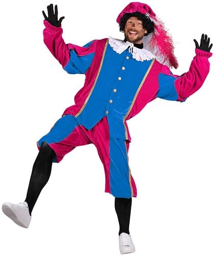 Pietenpak Carlos Polyester Fluweel Turquoise/Pink