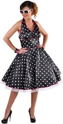 Rock 'n Roll Jurk Zwart met witte stippen