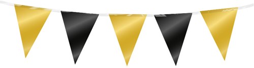 Mini Vlaggenlijn Goud/Zwart - 3m