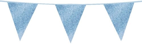 Glitter Vlaggenlijn Baby Blauw - 6m