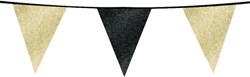Glitter Vlaggenlijn Zwart/Goud - 6m