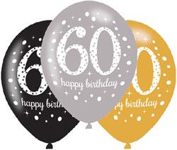 Ballonnen 60 Sparkling Celebrations Silver & Gold (6st.)