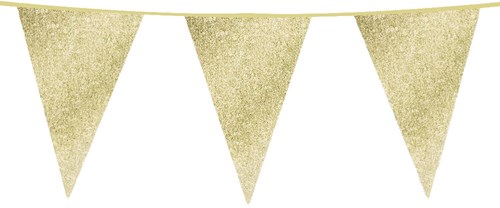 Glitter Vlaggenlijn Groot Goud - 6m