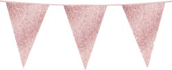 Glitter Vlaggenlijn Groot Rose Goud - 6m