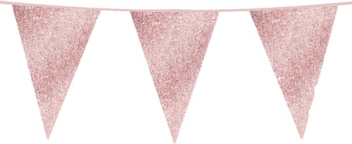 Glitter Vlaggenlijn Groot Rose Goud - 6m