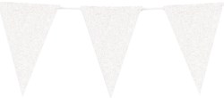 Glitter Vlaggenlijn Groot Wit - 6m