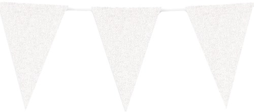 Glitter Vlaggenlijn Groot Wit - 6m