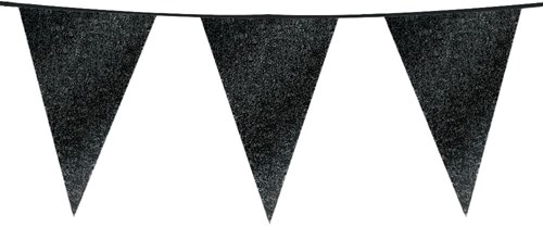 Glitter Vlaggenlijn Groot Zwart - 6m