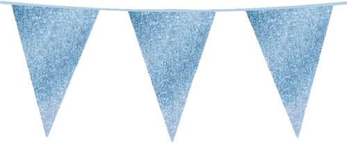 Glitter Vlaggenlijn Groot Baby Blauw - 6m