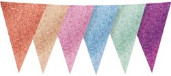 Glitter Vlaggenlijn Groot Multi - 6m