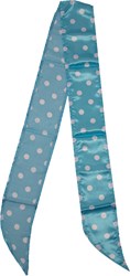 Hoofdband / Sjaal Turquoise-Wit Gestipt