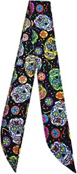 Hoofdband/Sjaal Mexican Skulls Zwart-Day of the Dead