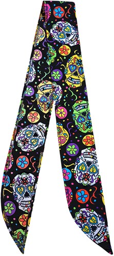 Hoofdband / Sjaal Mexican Skulls Zwart - Day of the Dead