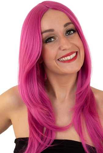 Pruik Lang Haar Pink