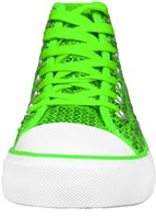 Pailletten Sneakers Lime Groen (voorkant)