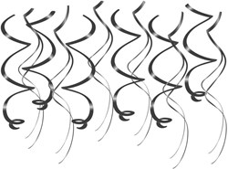 Hangdeco Swirl Zwart 12st - 70cm
