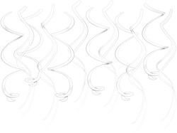 Hangdeco Swirl Wit 12st - 70cm