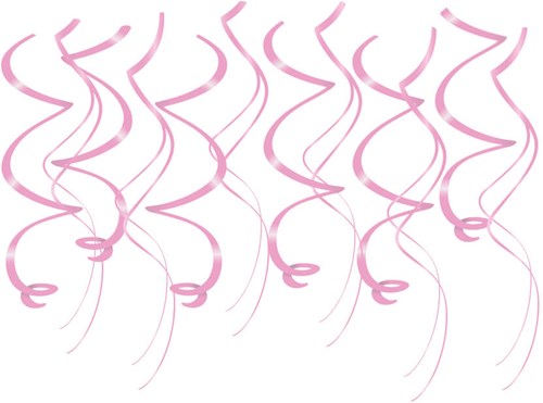Hangdeco Swirl Roze 12st - 70cm