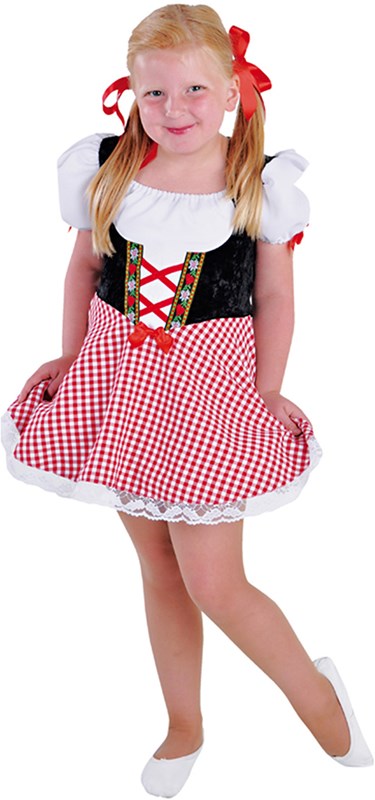 Dirndl Jurkje Rood-Zwart voor meisjes