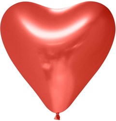 Hartballonnen Chrome Rood 30cm - 6st