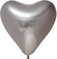 Hartballonnen Chrome Zilver 30cm - 6st