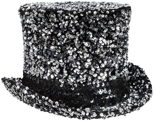 Hoge Hoed Zilver Pailletten Luxe (product)