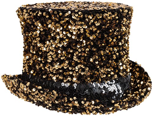 Hoge Hoed Goud Pailletten Luxe (product)