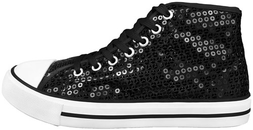 Pailletten Sneakers Zwart (zijkant)