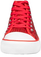 Pailletten Sneakers Rood (voorkant)