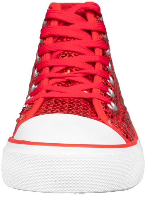 Pailletten Sneakers Rood (voorkant)
