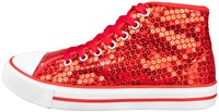 Pailletten Sneakers Rood (zijkant)