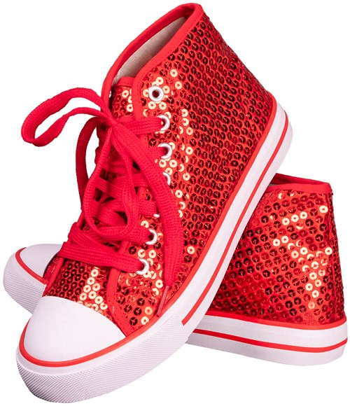 Pailletten Sneakers Rood
