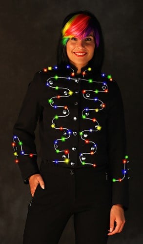 Damesjas Helena Zwart-Zilver met LED-verlichting