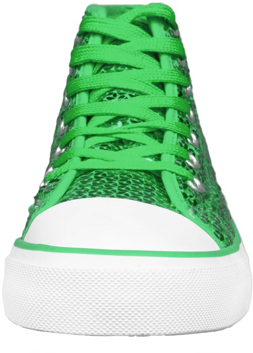 Pailletten Sneakers Groen (voorkant)