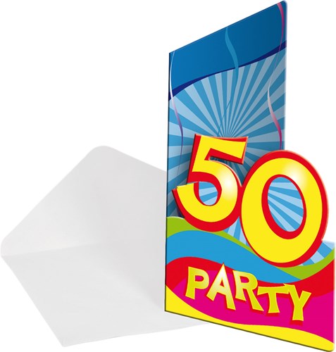 Uitnodigingen 50 jaar Swirls 8st