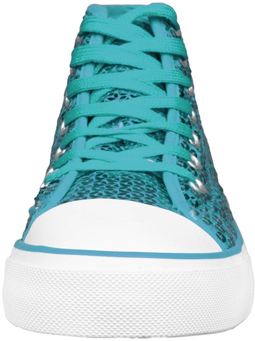 Pailletten Sneakers Turquoise (voorkant)