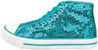 Pailletten Sneakers Turquoise (zijkant)