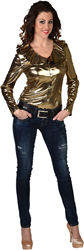 Dames Blouse Folie Metallic Goud