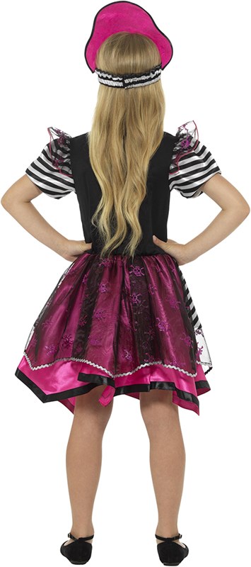 Piratenjurkje Pink-Zwart voor meisjes (achterkant)