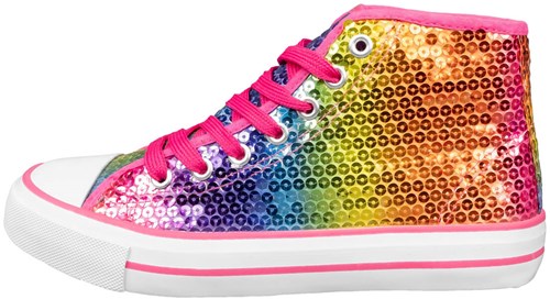 Pailletten Sneakers Regenboog (zijkant)