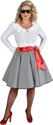 Rock 'n Roll Rok Zwart-Wit Geblokt - Jaren 50